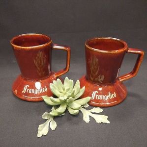 Vintage Frangelico Wide Bottom No Spill Coffee Mug ~ Set of 2